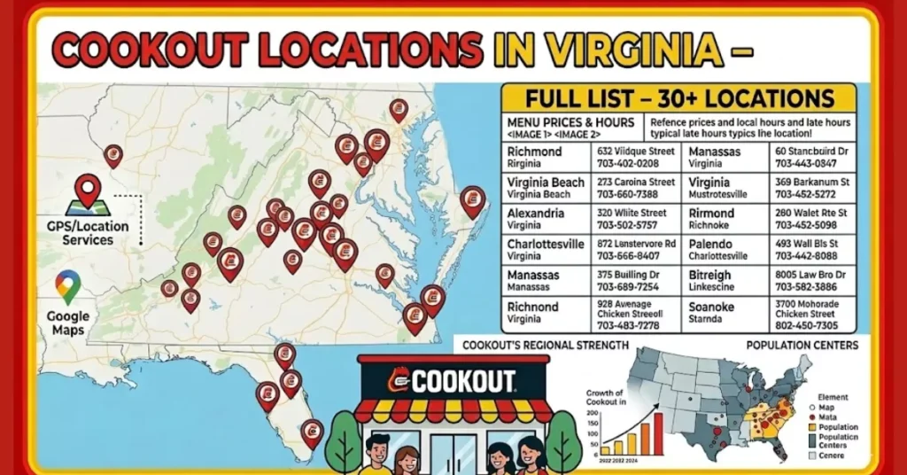 Cookout Locations in Virginia – 2026 (Full List with Addresses & Phone Numbers)
