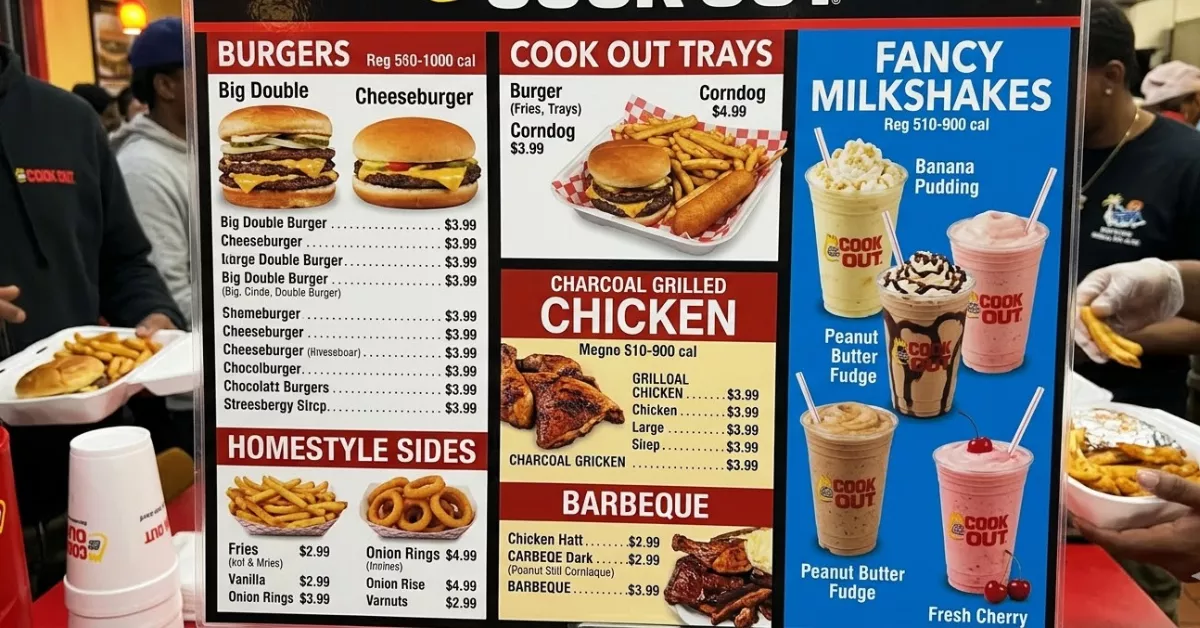 Cookout Menu with Prices 2026 – Cookout Trays, Cookout Burgers, 40+Cookout Milkshakes & Cookout Nutrition
