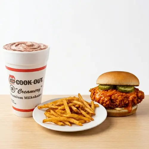 cookout memu - Cookout Cajun Fries + Spicy Chicken Sandwich + Cheerwine